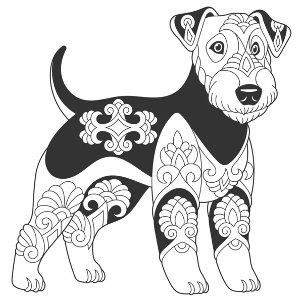 Lindo Diseño Perro Lakeland Terrier Página Para Colorear Animales Con — Archivo Imágenes Vectoriales