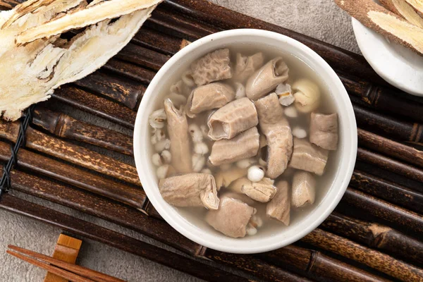 Cztery Zupy Tonikiem Pyszne Domowe Tajwańskie Tradycyjne Chińskie Zioło Smak — Zdjęcie stockowe