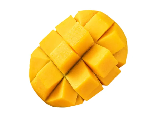 Beautiful Delicious Ripe Mango Isolated White Table Background Clipping Path — Foto Stock