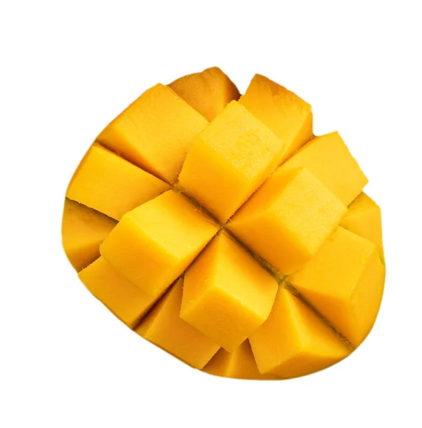 Beautiful Delicious Ripe Mango Isolated White Table Background Clipping Path — Photo