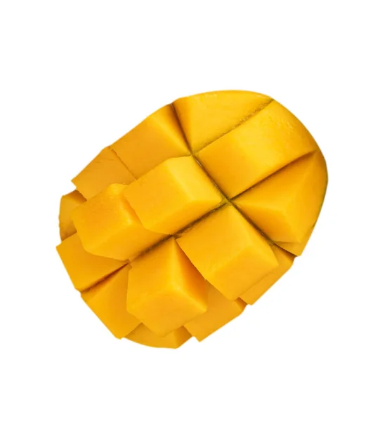 Beautiful Delicious Ripe Mango Isolated White Table Background Clipping Path — Stock fotografie