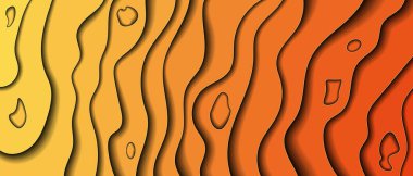 Kağıt kesiği şekilli üç boyutlu bir arkaplan. Renkli oyma sanatı. Gradyan solgunluk renkleri olan kağıt işçiliği manzarası. İş sunumları, el ilanları, posterler için minimal tasarım düzeni