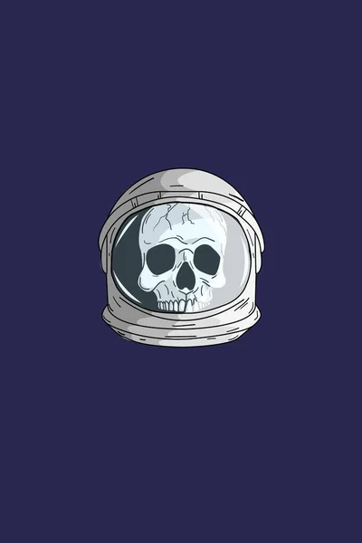 Ilustração Vetor Crânio Astronauta — Vetor de Stock