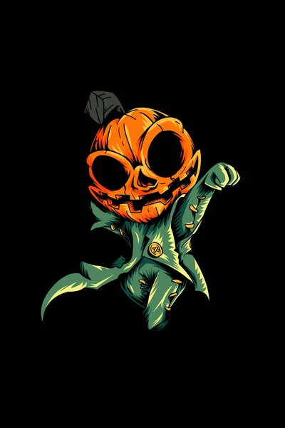 Pumpkin Boy Ghost Vector Illustration — Stock Vector