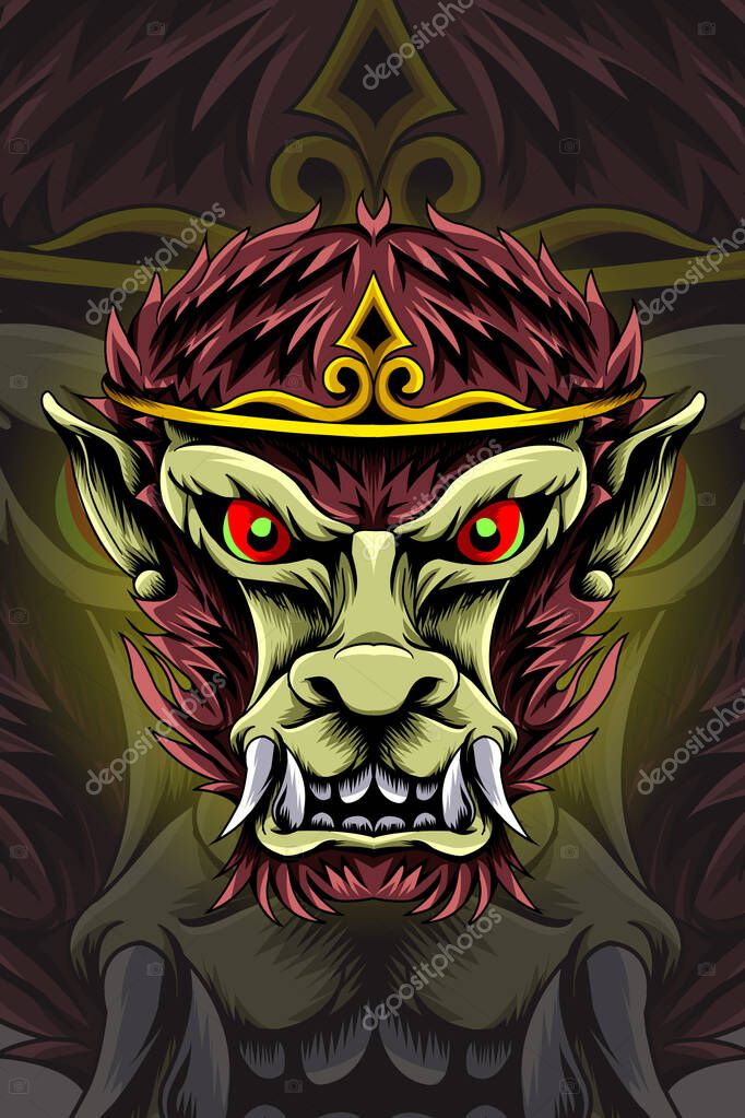 Monkey king vector illustration