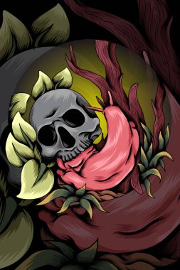 Kabuk vektör çizimi ile salyangoz