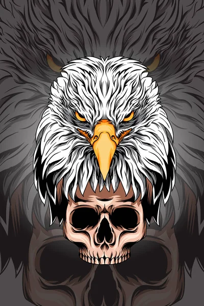 Eagle Skull Vector Illustration — Stock Vector