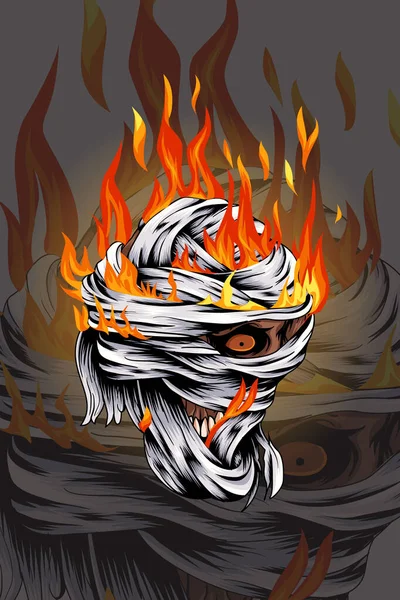 Mumie Flammen Vektor Illustration — Stockvektor