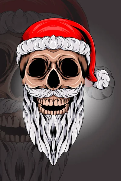 stock vector Skull santa claus vector illustration