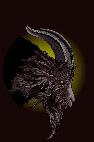 悪魔ヤギのベクトルイラスト — ストックベクタ