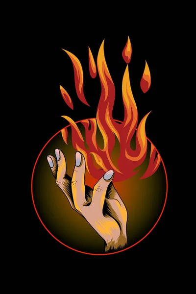 Hands Fire Vector Illustration — Stock Vector