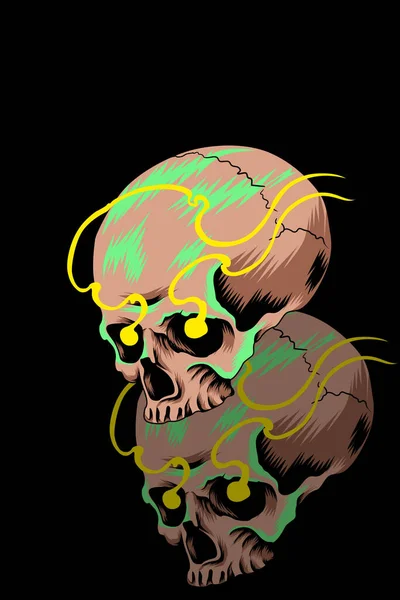Desain Gambar Vektor Skull - Stok Vektor