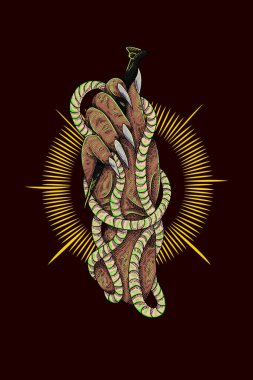 Şeytan el vektör illüstrasyonu