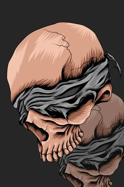 Crâne Avec Illustration Vectorielle Tissu — Image vectorielle