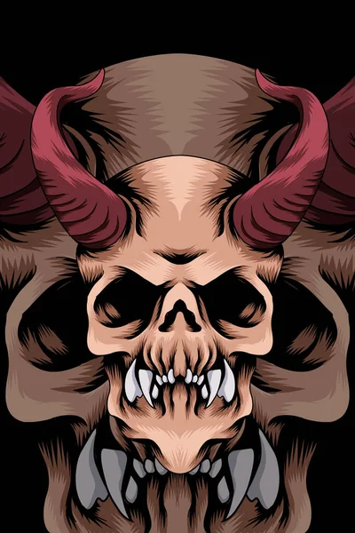 King Skull Vector Illustration — Stock Vector