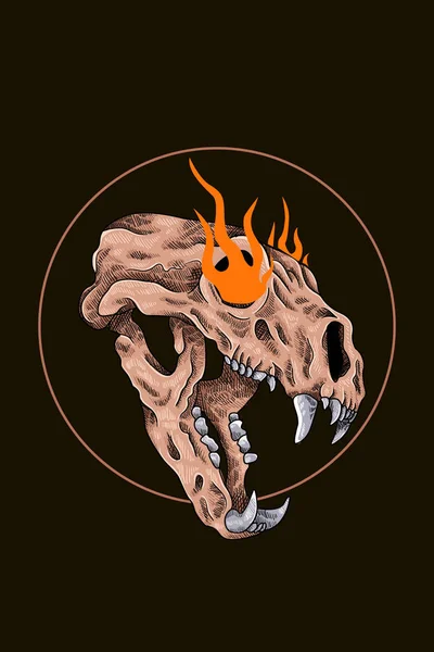 Tiger Skull Vector Illustration — Stock Vector