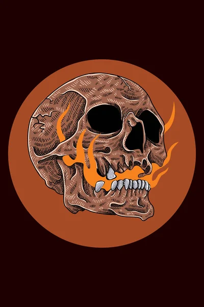 頭蓋骨を焼くベクトルイラスト — ストックベクタ