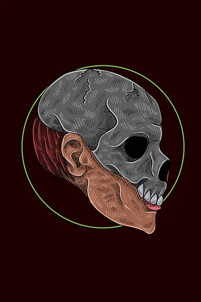 Máscara Cráneo Vector Ilustración — Archivo Imágenes Vectoriales