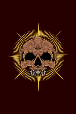 Canavar kafatası vektör çizimi