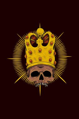 King baş kafatası vektör illüstrasyonu