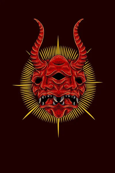 Muchos Cara Diablo Vector Ilustración — Archivo Imágenes Vectoriales