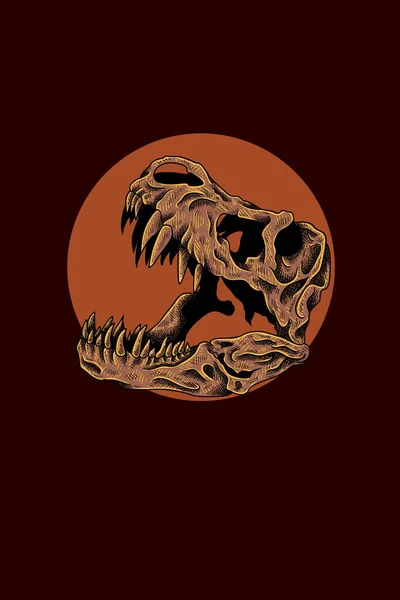 Illustration Vectorielle Crâne Rex — Image vectorielle