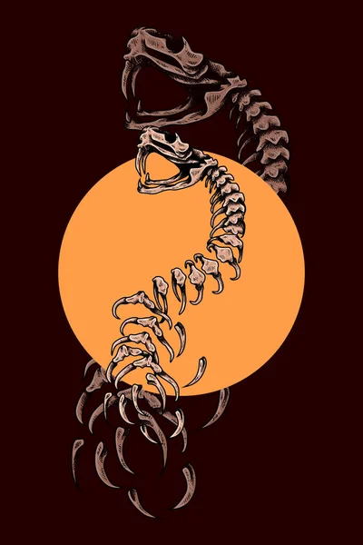 Векторная Иллюстрация Черепа Змеи — стоковый вектор