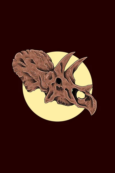 恐竜の頭蓋骨ベクトル図 — ストックベクタ