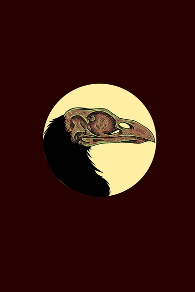 Crow Skull Vector Illustration — Stock Vector