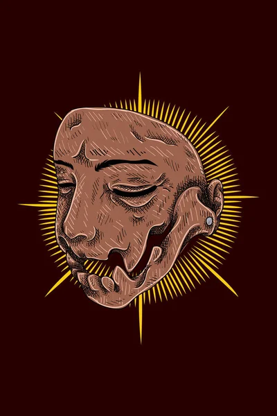 Scary Niño Máscara Vector Ilustración — Vector de stock