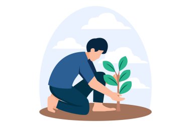 Dünya Günü Düz Tasarım Çizimi