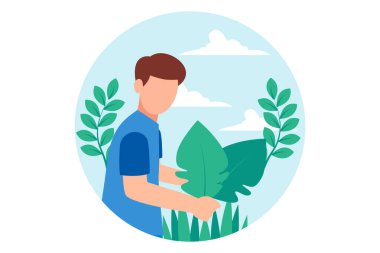 Dünya Günü Düz Tasarım Çizimi