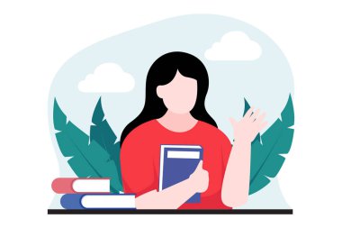 Dünya Kitap Günü Düz Tasarım İllüstrasyonu