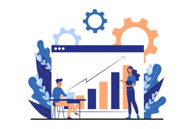 İş Sunumu Düz Tasarım İllüstrasyonu