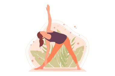Yoga Egzersiz Düz Tasarım Çizimi