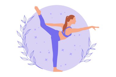 Yoga Egzersiz Düz Tasarım Çizimi