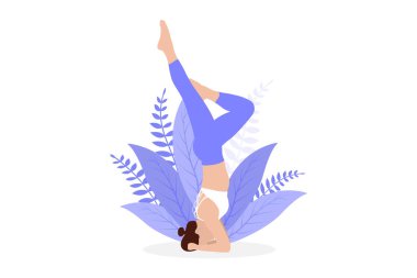 Yoga Egzersiz Düz Tasarım Çizimi