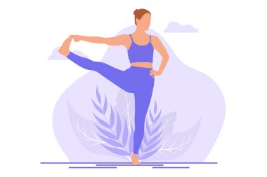 Yoga Etkinliği Düz Tasarım Çizimi