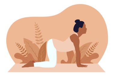 Yoga Egzersiz Düz Tasarım Çizimi