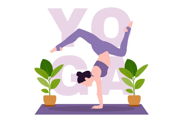 Illustration Zur Yoga Aktivität Flaches Design — Stockvektor