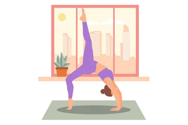 stock vector Yoga Activity Flat Design Illustration