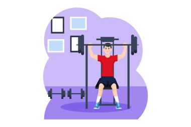 Egzersiz Düz Tasarım Çizimi