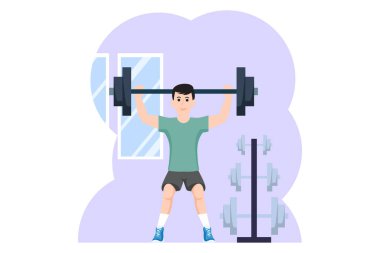 Egzersiz Düz Tasarım Çizimi