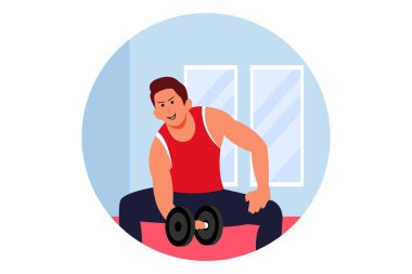 Egzersiz Düz Tasarım Çizimi