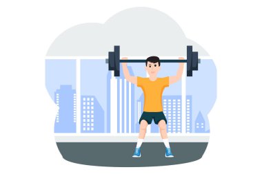 Egzersiz Düz Tasarım Çizimi