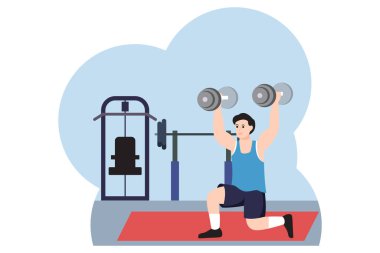 Egzersiz Düz Tasarım Çizimi