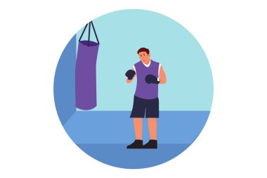 Egzersiz Düz Tasarım Çizimi