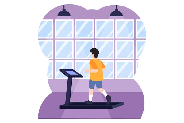 Workout Flache Design Illustration — Stockvektor