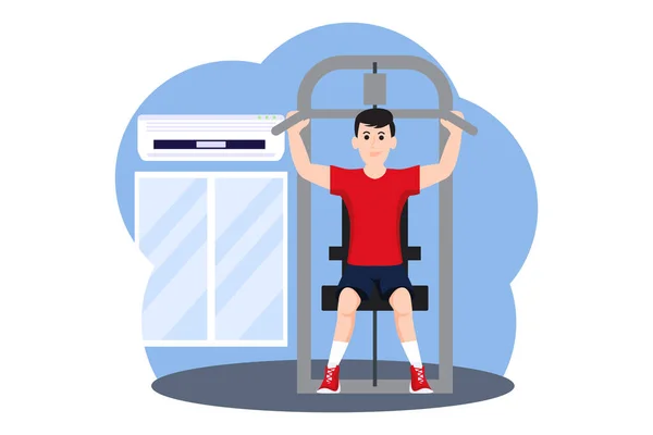 Workout Flache Design Illustration — Stockvektor