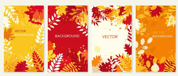 Vektorhintergründe Einem Herbstthema Mit Platz Für Text Herbstblätter — Stockvektor